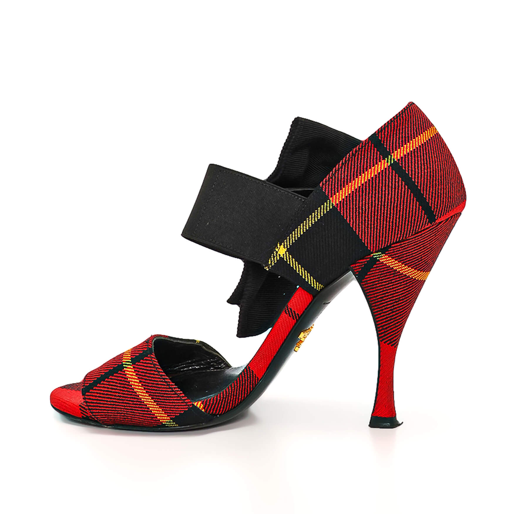 Prada - Red Tartain Bow Pumps